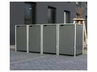 HIDE Metall Mülltonnenbox, Mülltonnenverkleidung für 240 l Mülltonnen grau 4er