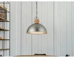 Trio - Pendelleuchte Delhi Mit Metall Lampenschirm Und Holzelement, &Oslash; 45cm