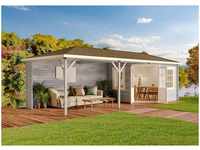 Gartenhaus mit Boden Mississippi-40 aus Holz, Holzhaus mit Terrasse, 40 mm