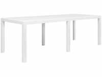 Gartentisch,Terrassentisch Weiß 220 x 90 x 72 cm Kunststoff Rattan-Optik vidaXL