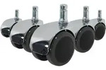 5x Design-rollen Rolo Lux 11mm / 50mm B&uuml;ro-stuhl-rollen F&uuml;r Hartb&ouml;den Chrom (5er