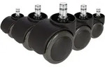 5x Hartbodenrollen Ungebremst Rolo Free 11mm / 50mm B&uuml;ro-stuhl-rollen (5er Pack) Hjh