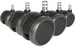 5x Hartbodenrollen Rolo 11mm / 65mm B&uuml;ro-stuhl-rollen No-noise (5er Pack) Hjh...