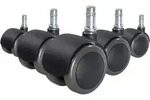 5x Hartbodenrollen Rolo Fix Sitzgebremst 10mm / 50mm Zinkdruckguss (5er Pack)