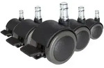 5x Hartbodenrollen Mit Feststellbremse Rolo Stop 10mm / 50mm (5er Pack) Hjh...