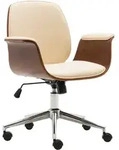 Vidaxl Office Chair Cream Bent Wood And Faux Leather