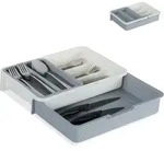 Besteckkasten, Ausziehbar, 7 F&auml;cher, F&uuml;r Besteck & K&uuml;chenutensilien, Kunststoff,