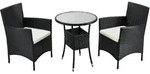 Juskys Polyrattan Balkon Set Bayamo 2 Personen &ndash; Tisch Mit Glasplatte & 2 St&uuml;hlen