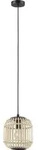Eglo - Pendelleuchte Bordesley Schwarz-natur &Oslash; 21 Cm E27, Max. 60 W Deckenleuchte