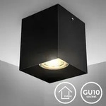 Deckenleuchte 8x8 Cm - Gu10 Fassung, Quadratisch, Schwarz