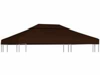 Pavillon-Dachplane mit Kaminabzug 310 g/m² 4x3 m Braun vidaXL710488