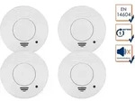 4er-set Rauchmelder Mit 1 Jahres Batterie - Stummschaltfunktion, Din En 14604
