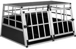 Hundetransportbox Aluminium Hundebox Kofferraum Robust Verschlie&szlig;bar Trapezf&ouml;rmig