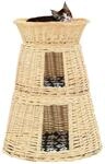 3-tlg. Katzenkorb-set Mit Kissen 47 X 34 X 60 Cm Natur Weide Vidaxl