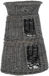 3-tlg. Katzenkorb-set Mit Kissen Grau 47x34x60 Cm Natur Weide Vidaxl