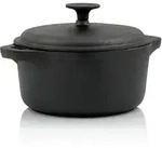 Gusseisen Cocotte, 4 Liter, &Oslash; 22,5 Cm, Schwarz, Rund, Br&auml;ter Mit Deckel, Gusstopf,