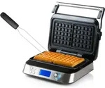 Domo - Digitales Doppel Waffeleisen Belgische Waffeln 5 Programme Timer Mit