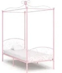 Vidaxl Baldachinbett Rosa Metall 100 X 200 Cm