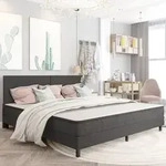 Boxspring-bettgestell Grau Stoff 200x200 Cm Vidaxl