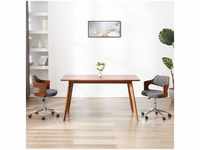 Bonnevie - Drehbarer Bürostuhl,Schreibtischstuhl Grau Bugholz und Stoff vidaXL