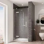 Avanta Dreht&uuml;r 900mm F&uuml;r Nische Teilgerahmt, Anschlag Und Festteil Links, Klarglas