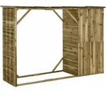 Ger&auml;teschuppen Mit Unterstand Kiefernholz 253&times;80&times;170 Cm Vidaxl