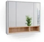 Vicco - Badspiegelschrank Beatrice, Wei&szlig;, 80 X 72 Cm