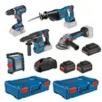 Bosch - Kit Mit 5 18-v-werkzeugen + 3 Akkus + Ladeger&auml;t + 2 Xl-boxxen 0615990m2x