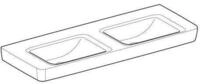 Keramag - Geberit Renova Plan, Doppelwaschtisch, 130x48 Cm, Ohne Hahnloch,