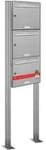 3er Edelstahl Standbriefkasten Anlage Freistehend