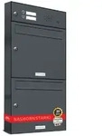 Al Briefkastensysteme - 2er Briefkasten Anlage Aufputz - Wandmontage Ral 7016