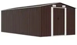 Ger&auml;tehaus 257x489x181 Cm Metall Braun Vidaxl