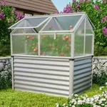 Vitavia Hochfr&uuml;hbeet "gamma", Aluminium Blank, 124 X 89 X 71 Cm (ohne Unterbau), 4