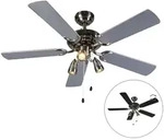 Deckenventilator Stahl 110cm 3-leuchten Mit Zugkordel - Mistral