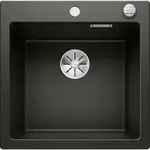 Blanco - Pleon 5 - Silgranitsp&uuml;le, 52x51 Cm, Mit Ablaufsystembedienung, Schwarz