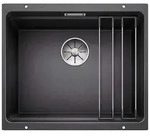 Etagon 500 - Silgranitsp&uuml;le, 53x46 Cm, Mit Schienen, Schwarz 525887 - Blanco