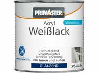 Acryl Weißlack 375ml Weiß Glänzend Wetterbeständig Holz & Metall - Primaster