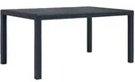 Gartentisch Anthrazit 150x90x72 Cm Kunststoff Rattan-optik Vidaxl