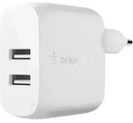Belkin Dual Usb-a Ladeger&auml;t, 24w Wei&szlig; Wcb002vfwh