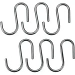 Satz Von 6 Verchromten 's' Haken 'lonardo' 6,5cm Metaltex