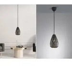 Trio - Pendelleuchte Onyx Geometrisch Mit Lasercut Muster Anthrazit Innen Gold, &Oslash;