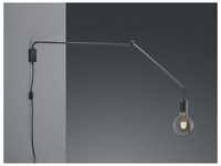 Schwenkbare Wandlampe line - schwarze Kabelleuchte mit Schnurschalter & Stecker