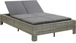 Vidaxl - 2-personen-sonnenliege Mit Auflage Grau Poly Rattan