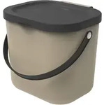 Qfplus - Rotho M&uuml;lltrennungssystem Albula 6 L Cappuccino Recyclingbeh&auml;lter M&uuml;ll- &