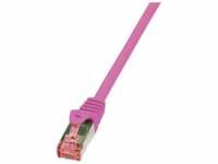 CAT6 s/ftp Patchkabel AWG27 pimf pink 2,00m (CQ2059S) - Logilink