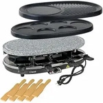 Dema - Raclette Grill Tessin 3in1 Garen Crepes Maker Hei&szlig;er Stein F&uuml;r Personen