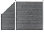 Vidaxl - Wpc Zaun-set 1 Quadrat + 1 Schr&auml;ge 273x186 Cm Grau