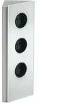 Power Eck G Edelstahl/glas Wei&szlig;, 3x Schukosteckdose