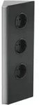 Wipo - Power Eck G Edelstahl/glas Schwarz, 3x Schukosteckdose
