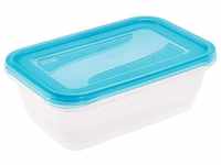 2er-Set Lunchboxen, 2 x 3,3 l, 29 x 19 x 9 cm, Fredo Fresh, Blau transparent